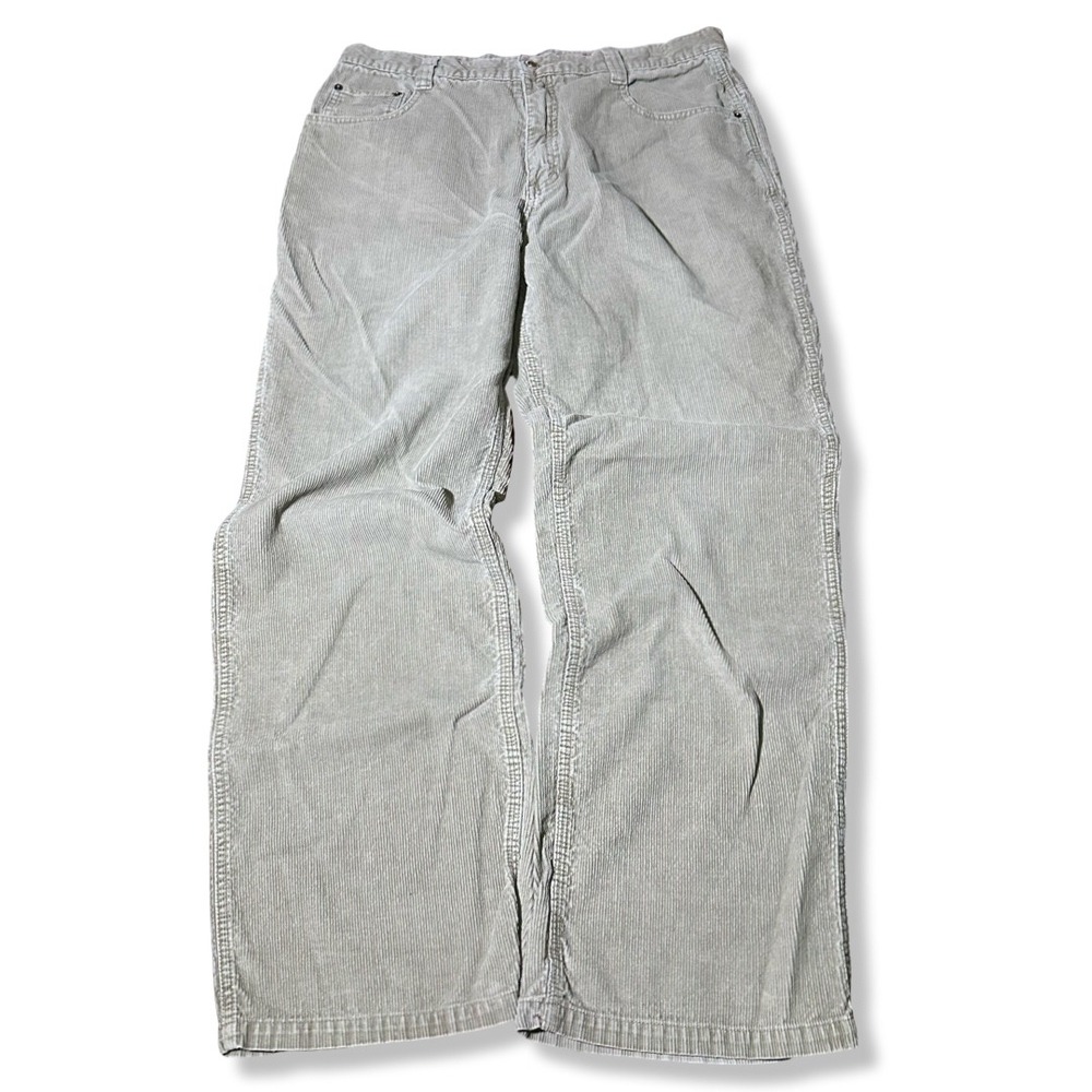 Anchor Blue Corduroy Pants Mens 34x32 Tan Excellent Easy Fit Wide Leg Carpenter